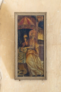 Panneau gauche : la Vierge. © Région Bourgogne-Franche-Comté, Inventaire du patrimoine