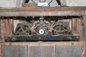 Mécanisme d'horloge : vue d'ensemble. © Région Bourgogne-Franche-Comté, Inventaire du patrimoine