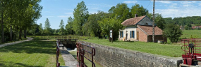 Vue d'ensemble du site d'écluse. © Région Bourgogne-Franche-Comté, Inventaire du patrimoine