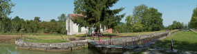 Vue d'ensemble du site d'écluse. © Région Bourgogne-Franche-Comté, Inventaire du patrimoine