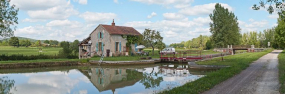 Vue d'ensemble du site d'écluse. © Région Bourgogne-Franche-Comté, Inventaire du patrimoine