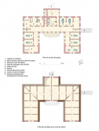 Plans schématiques du rez-de-chaussée et de l'étage. © Région Bourgogne-Franche-Comté, Inventaire du patrimoine