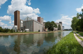 Vue des silos à Pacy-sur-Armançon. © Région Bourgogne-Franche-Comté, Inventaire du patrimoine