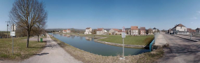 Vue d'ensemble du port pris d'amont, du pont routier. © Région Bourgogne-Franche-Comté, Inventaire du patrimoine