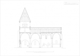 Coupe longitudinale A-A'. © Région Bourgogne-Franche-Comté, Inventaire du patrimoine