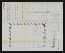 Plan du rez-de-chaussée du hall d'accueil : implantation des panneaux moulés en béton, 25 septembre 1978. Boyer, Michel (architecte d'intérieur) (Archives départementales de la Côte-d'Or, Dijon, 32 J 82) © CD21/F.PETOT/2014