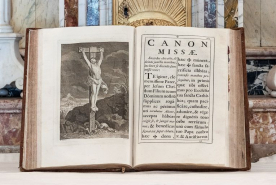 Missel : gravure du Christ en croix. © Région Bourgogne-Franche-Comté, Inventaire du patrimoine
