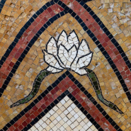 Bordure, détail, nénuphar. © Région Bourgogne-Franche-Comté, Inventaire du patrimoine