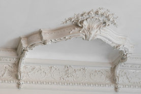 Ciel de l'ancien lit et frise décorative. © Région Bourgogne-Franche-Comté, Inventaire du patrimoine