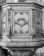 Détail : un panneau de la cuve. © Région Bourgogne-Franche-Comté, Inventaire du patrimoine