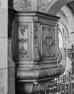 Détail : un panneau de la cuve. © Région Bourgogne-Franche-Comté, Inventaire du patrimoine