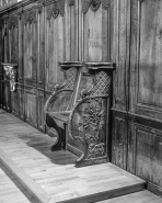 Vue d'une stalle. © Région Bourgogne-Franche-Comté, Inventaire du patrimoine