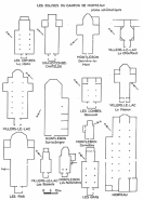 Plans schématiques des églises du canton. © Région Bourgogne-Franche-Comté, Inventaire du patrimoine