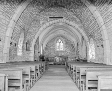 Vue du choeur depuis l'entrée. © Région Bourgogne-Franche-Comté, Inventaire du patrimoine