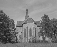 Extérieur : abside. © Région Bourgogne-Franche-Comté, Inventaire du patrimoine