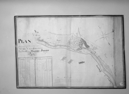 Plan des propriétés situées sur le territoire de la commune de Chenecey appartenant à M. de Velloreille. © Région Bourgogne-Franche-Comté, Inventaire du patrimoine