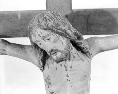 Détail : la tête du Christ. © Région Bourgogne-Franche-Comté, Inventaire du patrimoine