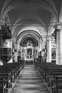 La nef et le choeur vus depuis l'entrée. © Région Bourgogne-Franche-Comté, Inventaire du patrimoine