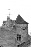 Détail de l'habitation : le pigeonnier au-dessus de la tourelle d'escalier en vis. © Région Bourgogne-Franche-Comté, Inventaire du patrimoine