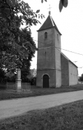 Façade antérieure avec clocher. © Région Bourgogne-Franche-Comté, Inventaire du patrimoine