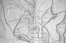 Beaucourt. Sections B et C dite le village et les forêts [plan-masse et de situation extrait du plan cadastral napoléonien]. © Région Bourgogne-Franche-Comté, Inventaire du patrimoine
