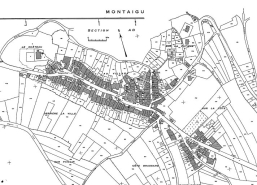 Plan avec position des maisons repérées et sélectionnées. © Région Bourgogne-Franche-Comté, Inventaire du patrimoine