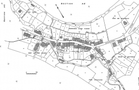 Plan avec la position des fermes sélectionnées ou repérées. © Région Bourgogne-Franche-Comté, Inventaire du patrimoine