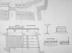 Projet de reconstruction en bois, 1872. © Région Bourgogne-Franche-Comté, Inventaire du patrimoine Projet de reconstruction en bois, 1872. © Région Bourgogne-Franche-Comté, Inventaire du patrimoine