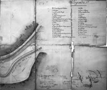 Plan de l'ensemble des usines de Baignes, de leurs dépendances et du cours d'eau appelé la Baignotte sur lequel elles sont situées, dressé par l'architecte soussigné dans le courant des mois [...] 1832 et janvier 1833, sur l'invitation de M. Kornpro… © Région Bourgogne-Franche-Comté, Inventaire du patrimoine