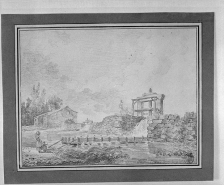 Dessin d'un paysage avec un ruisseau. © Région Bourgogne-Franche-Comté, Inventaire du patrimoine