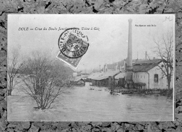 Dole - Crue du Doubs Janvier 1910. Usine à Gaz. © Région Bourgogne-Franche-Comté, Inventaire du patrimoine