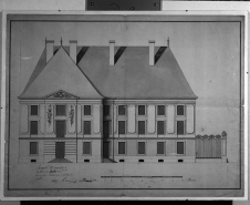 Elévation de la façade antérieure. © Région Bourgogne-Franche-Comté, Inventaire du patrimoine