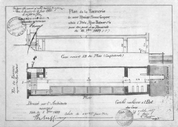 Plan de la Tannerie du sieur Rosier [...] pour être joint à sa Demande du 22 septembre 1887. © Région Bourgogne-Franche-Comté, Inventaire du patrimoine