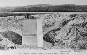 Lac de Châlain (Jura) - Travaux de 1904 - La prise d'eau. © Région Bourgogne-Franche-Comté, Inventaire du patrimoine