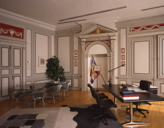 Intérieur : vue d'ensemble du bureau du maire. © Région Bourgogne-Franche-Comté, Inventaire du patrimoine