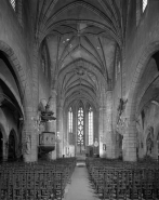 Intérieur : vue de la nef du choeur depuis le fond de la nef. © Région Bourgogne-Franche-Comté, Inventaire du patrimoine