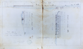 Profil du plan des anciennes usines et des nouvelles à établir à Siam sur la Rivière d'Ain. © Région Bourgogne-Franche-Comté, Inventaire du patrimoine