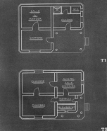 Exemple de constructions dans les années 1930 : plans de maisons T1 et T2. © Région Bourgogne-Franche-Comté, Inventaire du patrimoine