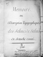 Mémoire ou Description Topographique des Salines de Salins en franche comté. © Région Bourgogne-Franche-Comté, Inventaire du patrimoine