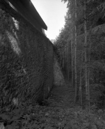 Restes de rempart du bastion de la Visitation (derrière la rue Cécile) : de trois quarts gauche. © Région Bourgogne-Franche-Comté, Inventaire du patrimoine