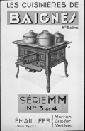 Carte postale publicitaire : les cuisinières de Baignes. © Région Bourgogne-Franche-Comté, Inventaire du patrimoine