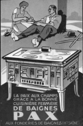 Carte postale publicitaire : les cuisinières de Baignes. © Région Bourgogne-Franche-Comté, Inventaire du patrimoine