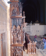 Vue de la partie centrale de la grande jouée est, avant teinture définitive. © Région Bourgogne-Franche-Comté, Inventaire du patrimoine