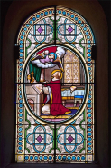 Baie 9 : saint Denis est visité par un ange. © Région Bourgogne-Franche-Comté, Inventaire du patrimoine