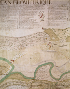 Plan géométrique de la descente faite [...] sur les territoires de Vaudioux et de Siam [...] : détail sur le village de Syam et le site du martinet. © Région Bourgogne-Franche-Comté, Inventaire du patrimoine