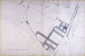 Plan d'alignement, feuille n° 18 : hôpital Saint-Jacques. © Région Bourgogne-Franche-Comté, Inventaire du patrimoine