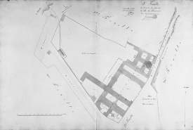 Plan d'alignement, feuille n° 19 : le Doubs, l'extrémité du quai Vauban et porte du Moulin de l'Archevêque. © Région Bourgogne-Franche-Comté, Inventaire du patrimoine