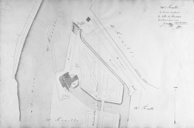 Plan d'alignement, feuille n° 21 : le Doubs et une partie de la promenade Chamars. © Région Bourgogne-Franche-Comté, Inventaire du patrimoine