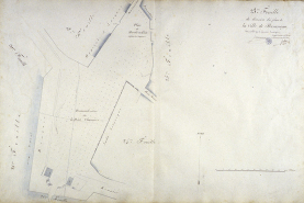 Plan d'alignement, feuille n° 23 : promenade dit du Petit Chamars et place Saint-Jacques. © Région Bourgogne-Franche-Comté, Inventaire du patrimoine