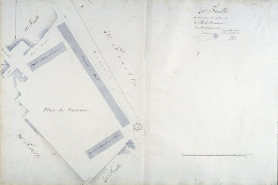 Plan d'alignement, feuille n° 40 : casernes Saint-Paul. © Région Bourgogne-Franche-Comté, Inventaire du patrimoine